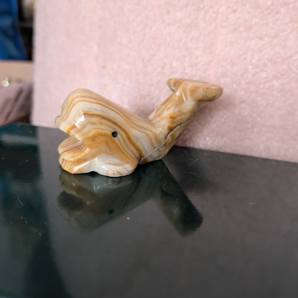 Carved Stone Whale Figurine - Picture 2 of 6